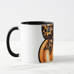 Retro Coquette Happy Halloween Leopart Pumpkin Tasse