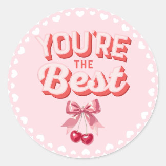 Retro Coquette Kirsche Du bist der Beste Sticker