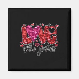 Retro Coquette Kreuzung Liebe wie Jesus Valentines Magnet