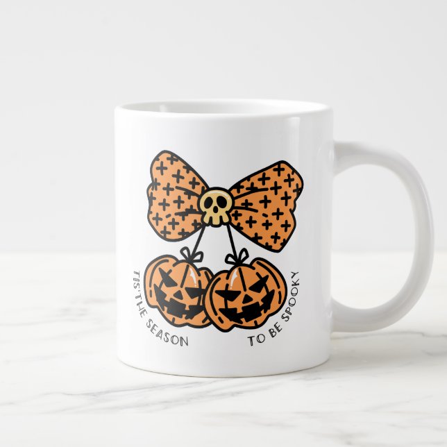 Retro Coquette Pumpkins Spooky Jahreszeit Jumbo-Tasse (Rechts)