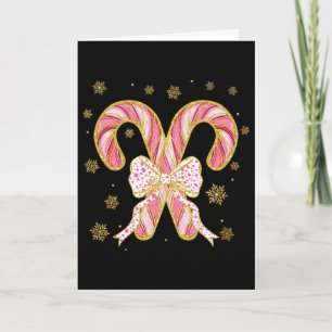 Retro Coquette Schleife Candy Cane Weihnachtszeit  Karte