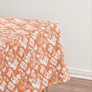 Retro Coral oder ein beliebiges Farbfernsehmuster Tischdecke