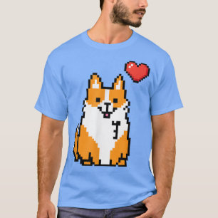 Retro Corgi 8-Bit Videogame Funny Gamers Pixel T-Shirt