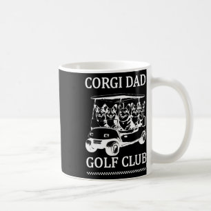 Retro Corgi Dad Golfschläger Süßer Hund Schwingend Kaffeetasse