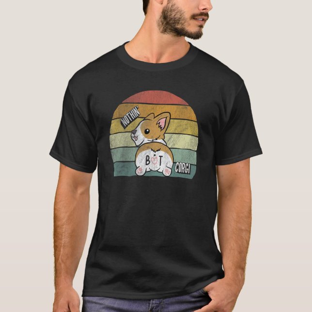 Retro Corgi Hintern Nichts Als Corgi Shirt Hunde L (Vorderseite)