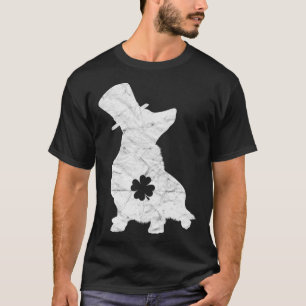 Retro Corgi Hut  Irisches Kleeblatt Hund St. Patri T-Shirt