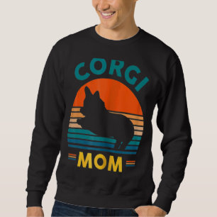 Retro Corgi Mama Dog Mutter Besitzer Vintager Grap Sweatshirt