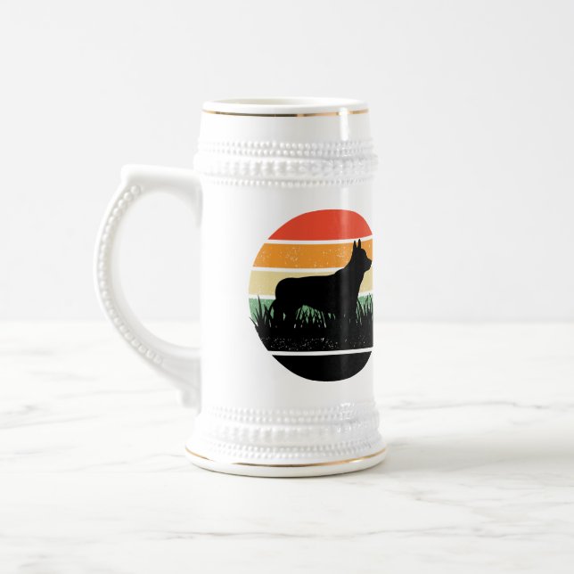Retro Corgi Sunset Bierglas (Links)