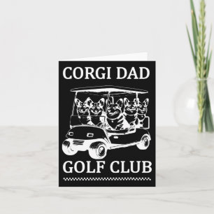 Retro Corgi Vater Golf Club Niedlich Dog Swinging Karte