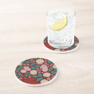 Retro Cosy Christmas Charm Pattern Getränkeuntersetzer