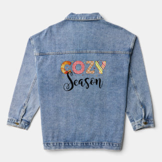 Retro Cosy Season Herbst Vibes Pumpkin Jeansjacke