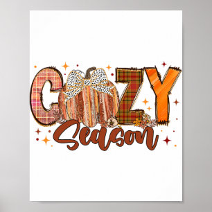 Retro Cosy Season Pumpkin Bow Dies ist die Saison  Poster