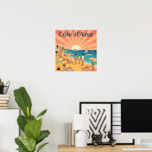 Retro Côte d'Azur Reise : Côte d'Azur in den 1960e Poster