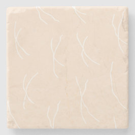 Retro Cottage Abstract Sketchy Lines Light Apricot Steinuntersetzer