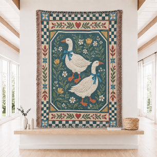 Retro-Country-Enten-Gewebe-Wurfdecke Decke
