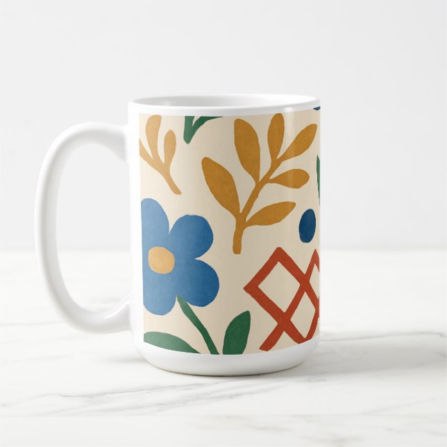 Retro Country Floral Trellis Muster Kaffeetasse (Links)