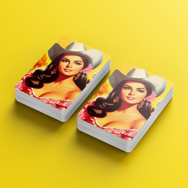 Retro-Country-Frau Spielkarten (Von Creator hochgeladen)