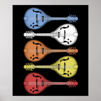 Retro Country Music Mandolin Vintag Bluegrass