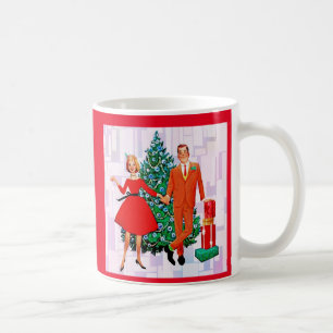 RETRO COUPLE 1950er CHRISTMAS COFFEE-TASSE Kaffeetasse