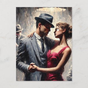 Retro Couple Dancing Jazz Club Postkarte