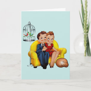 RETRO COUPLE WEDING GRATULALALATIONS CARDS KARTE
