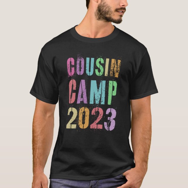 Retro COUSIN CAMP 2023 Grandma Grandpa Camping Aut T-Shirt (Vorderseite)