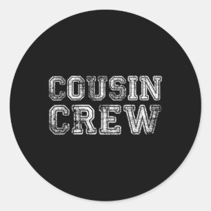 Retro-Cousin-Crew-Familien-Matching-Urlaub Mädchen Runder Aufkleber