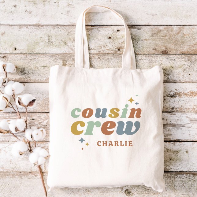 Retro Cousin Crew Monogramm | Kids Tragetasche (Von Creator hochgeladen)