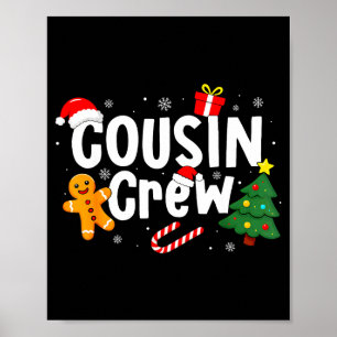 Retro-Cousin-Crew-Weihnachtsmann-Gingerbread-Famil Poster