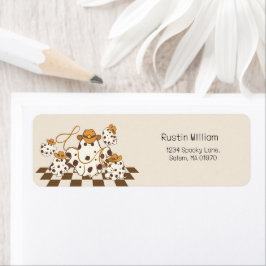 Retro Cowboy Halloween Schachbrettmuster Groovy