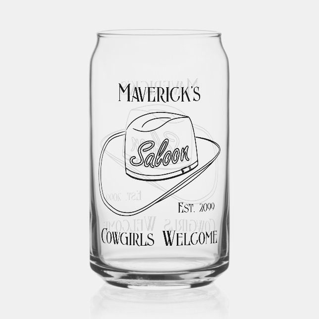 Retro Cowboy Saloon Can Beer Trinkbehälter Dosenglas (Vorderseite)