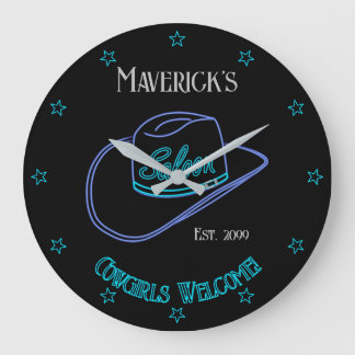 Retro Cowboy Saloon Wall Clock Lg. Große Wanduhr