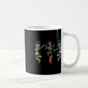 Retro Cowboy Skeleton Cowgirl Dancing Boots Hallow Kaffeetasse
