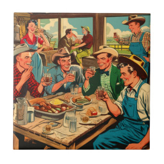 Retro Cowboys Comicen Fliese