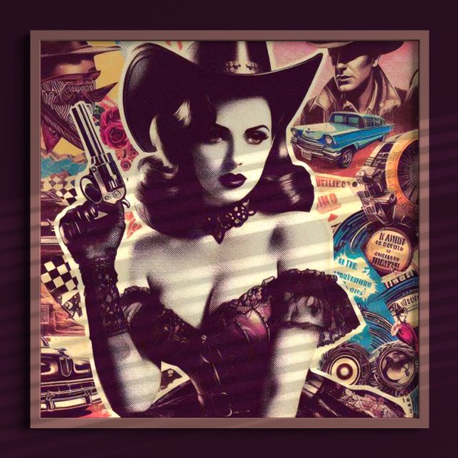 Retro Cowgirl Collage Poster (Von Creator hochgeladen)