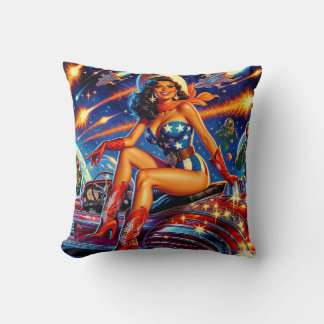 Retro-Cowgirl Pin-Up Kissen