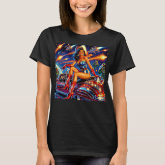 Retro-Cowgirl Pin-Up T-Shirt