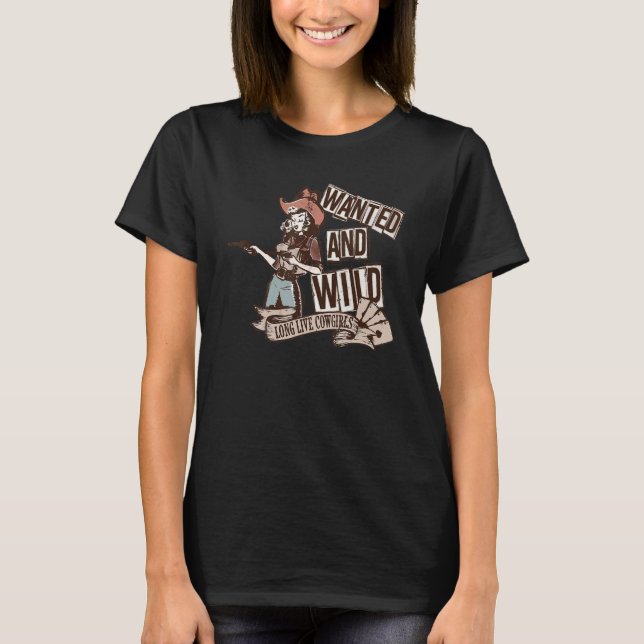 Retro Cowgirl Wanted And Wild Rodeo Mom Western Co T-Shirt (Vorderseite)