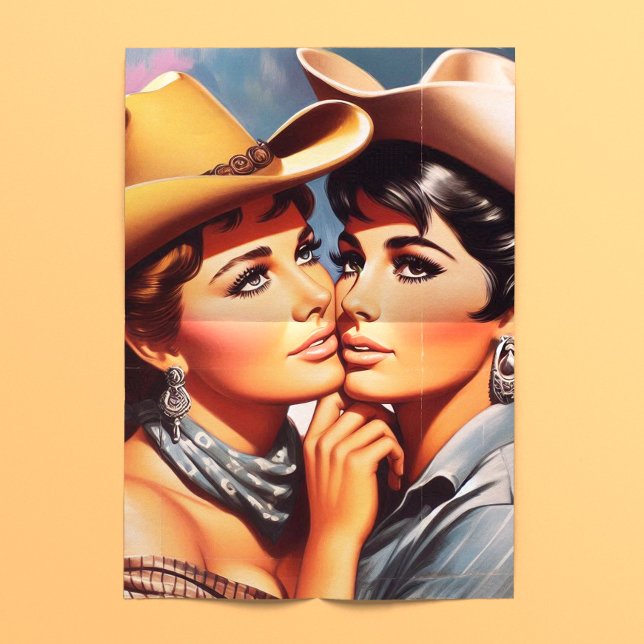 Retro-Cowgirls Liebe Seidenpapier (Von Creator hochgeladen)