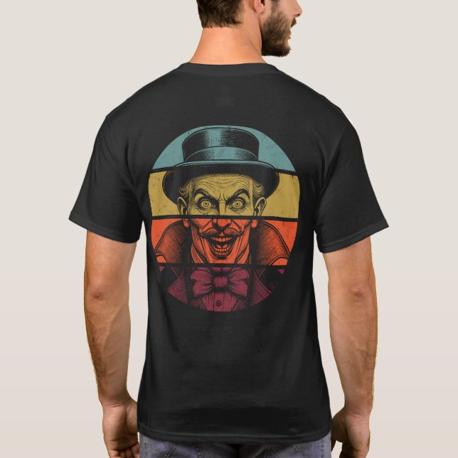 Retro Crazy Face Illusionist Front & Back T-Shirt (Rückseite)