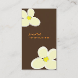 RETRO CREAM PLUMERIAS/DICKE HINTERGRUND VISITENKARTE