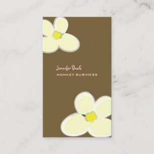 RETRO CREAM PLUMERIAS/DIY HINTERGRUNDFARBE VISITENKARTE