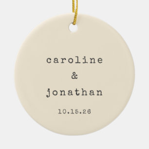 Retro Cream Schreibmaschine Custom Wedding Foto Keramik Ornament