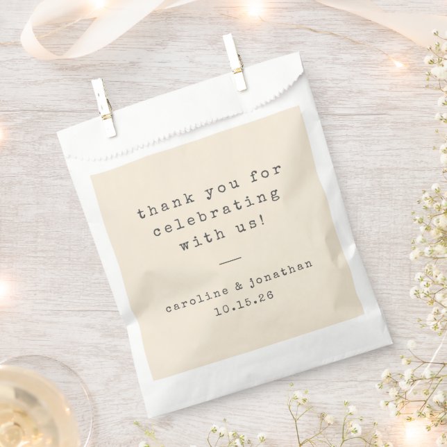 Retro Cream Schreibmaschine Custom Wedding Vielen  Geschenktütchen (Ausgeschnitten)