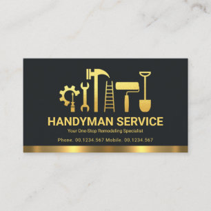 Retro Creative Gold Handyman Tools Zuhause zum Umg Visitenkarte