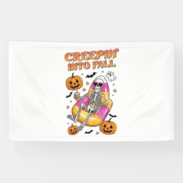 Retro Creepin in HerbstHalloween Banner (Horizontal)