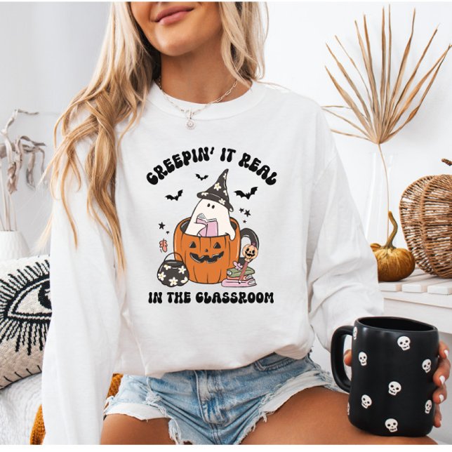 Retro Creepin’ It Real in der Klasse Lehrer Sweatshirt (Von Creator hochgeladen)
