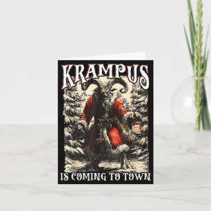 Retro Creepmas Krampus kommt in die Stadt Dark Hum Karte
