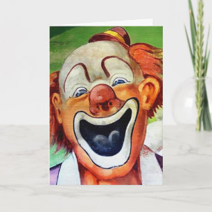 Retro Creepy Clown Geburtstagkarte Feiertagskarte