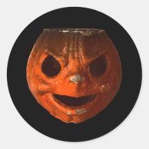 Retro Creepy Halloween Vintages Kürbisgesicht